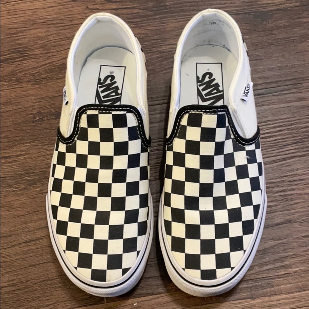 Black & White Checkered Slip-on Vans